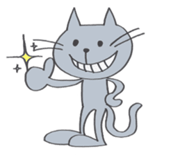 Happy Gray Cat sticker #10078800