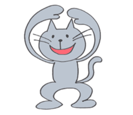 Happy Gray Cat sticker #10078803