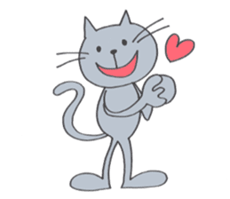 Happy Gray Cat sticker #10078804