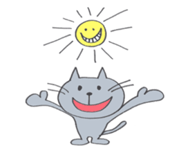Happy Gray Cat sticker #10078805