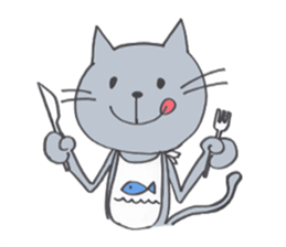 Happy Gray Cat sticker #10078807