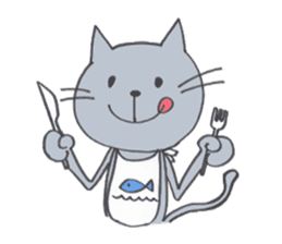 Happy Gray Cat sticker #10078807