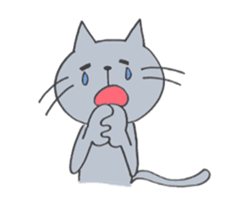 Happy Gray Cat sticker #10078809