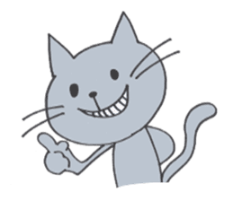 Happy Gray Cat sticker #10078810