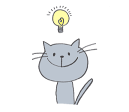 Happy Gray Cat sticker #10078811
