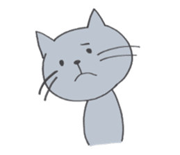 Happy Gray Cat sticker #10078813