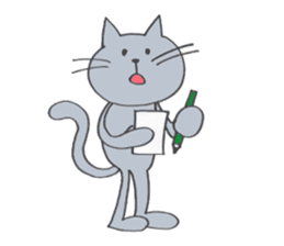 Happy Gray Cat sticker #10078814