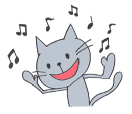 Happy Gray Cat sticker #10078816