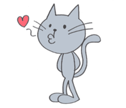 Happy Gray Cat sticker #10078818