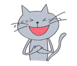 Happy Gray Cat sticker #10078821