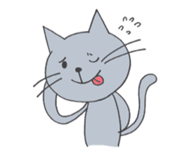 Happy Gray Cat sticker #10078822