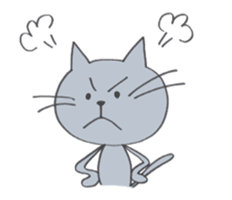 Happy Gray Cat sticker #10078823
