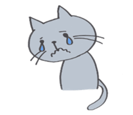 Happy Gray Cat sticker #10078824