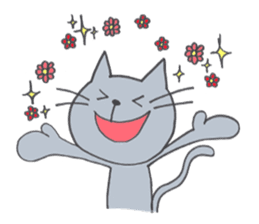 Happy Gray Cat sticker #10078826
