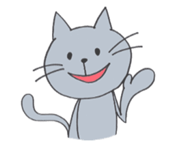 Happy Gray Cat sticker #10078827