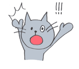 Happy Gray Cat sticker #10078829