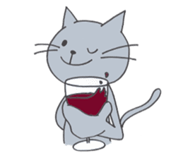 Happy Gray Cat sticker #10078831