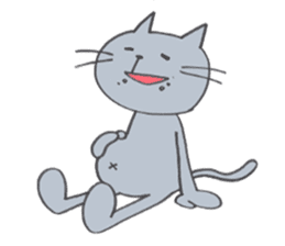 Happy Gray Cat sticker #10078832