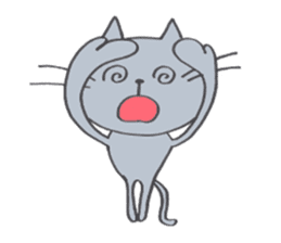 Happy Gray Cat sticker #10078835