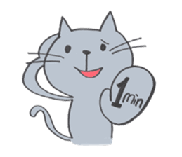 Happy Gray Cat sticker #10078836