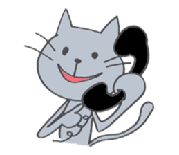 Happy Gray Cat sticker #10078837