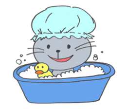 Happy Gray Cat sticker #10078838