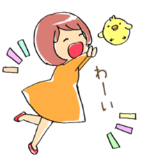 Girl and chick ~part time job~ sticker #10080072