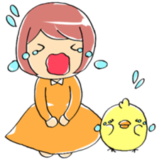 Girl and chick ~part time job~ sticker #10080073