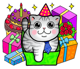 Poker face & Piggy cat Part3(English) sticker #10081764