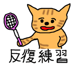 The cat challenges 40 kinds of sports sticker #10083784