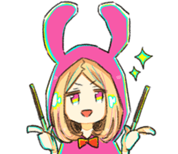 Rabbit parka girl 1 sticker #10084337
