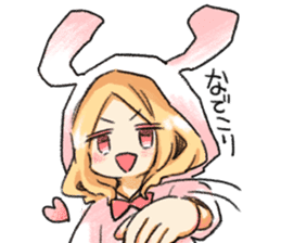 Rabbit parka girl 1 sticker #10084340