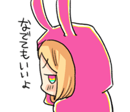 Rabbit parka girl 1 sticker #10084348