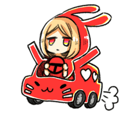 Rabbit parka girl 1 sticker #10084354