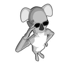 Strange koala doll sticker #10084758