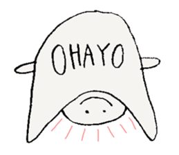 white one round guy2 sticker #10088220