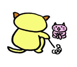 Large cat, and a small cat sticker #10092343