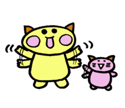Large cat, and a small cat sticker #10092351