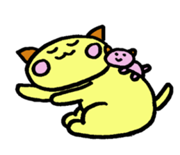 Large cat, and a small cat sticker #10092361