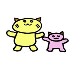 Large cat, and a small cat sticker #10092373