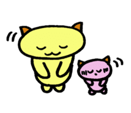 Large cat, and a small cat sticker #10092375