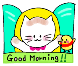 Nina cat and Hina chick. sticker #10093456