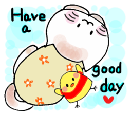 Nina cat and Hina chick. sticker #10093457