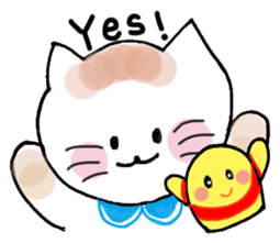 Nina cat and Hina chick. sticker #10093465