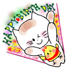 Nina cat and Hina chick. sticker #10093468