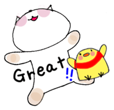 Nina cat and Hina chick. sticker #10093470