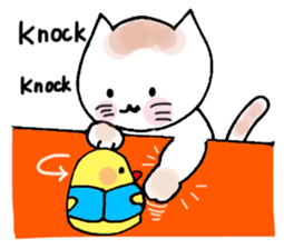 Nina cat and Hina chick. sticker #10093475