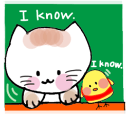 Nina cat and Hina chick. sticker #10093477