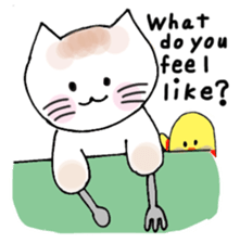 Nina cat and Hina chick. sticker #10093479
