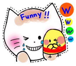 Nina cat and Hina chick. sticker #10093480